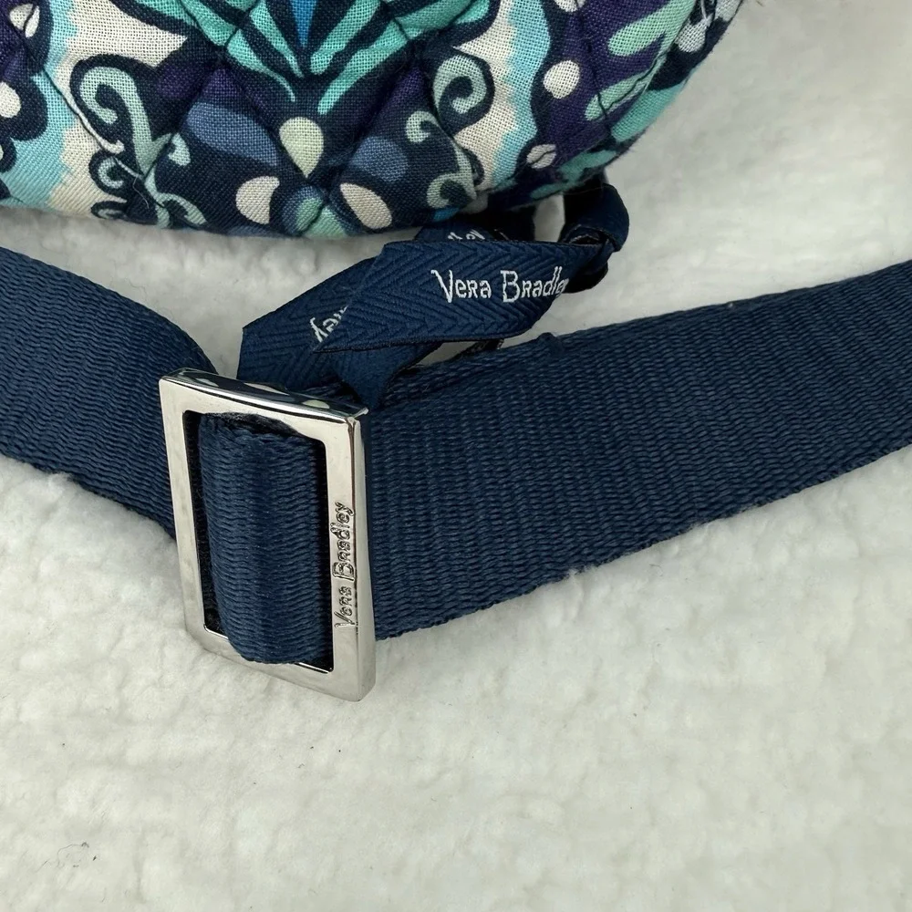 Vera Bradley Blue Island Medallion Royal Blue Laptop Zippered Bag Shoulder Strap